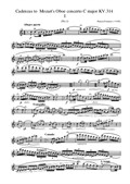 Cadenzas to Mozart Oboe Concerto KV. 314 First movement No.1